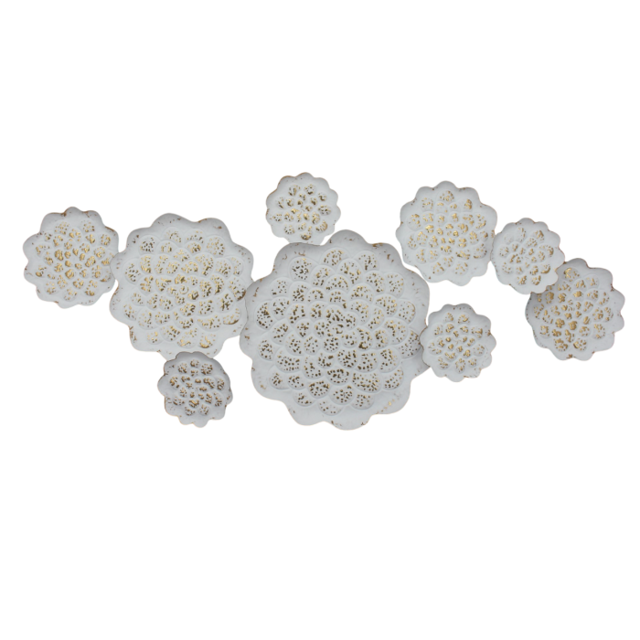 DKD Home Decor Decoración Pared Glam Metal Blanco Dorado 137 x 11 x 56.5 cm
