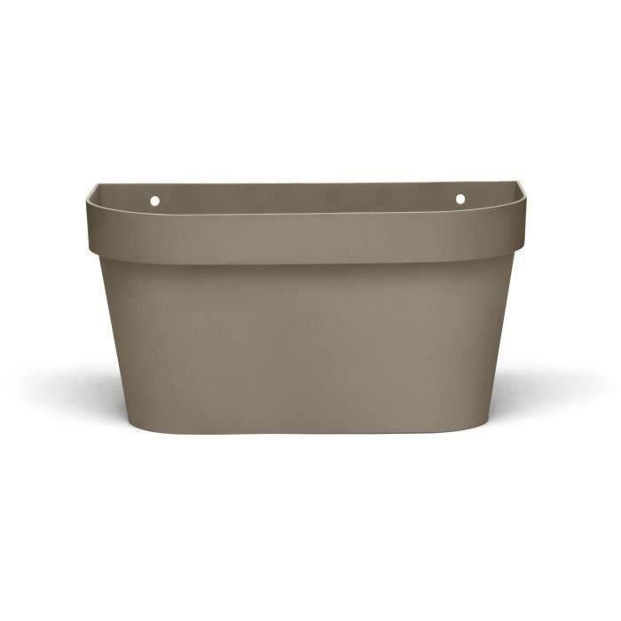 Maceta de pared - GARDEN ID Star - Taupe 36 x 16 cm - Reserva de agua con sistema de rebosadero - Reciclado y 100% reciclable