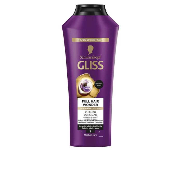 Gliss Full Hair Wonder Champú Densidad para Cabello Abundante y Voluminoso 400 ml
