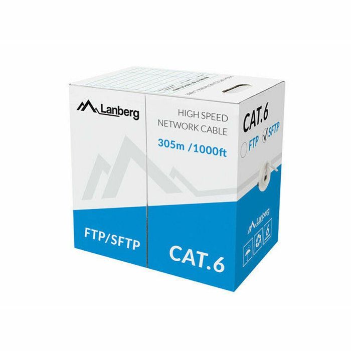 Cable de Red Rígido FTP Categoría 6 Lanberg LCS6-11CU-0305-S Gris 305 m