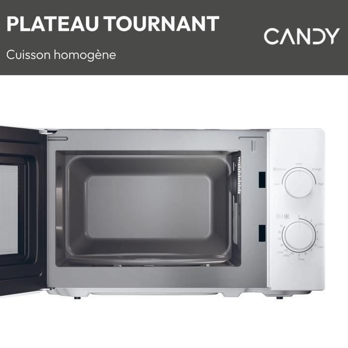 Candy CMW20SMW Microondas Monofunción Idea, 20 Litros, 700W, Control Mecánico, 5 Niveles de Potencia, Blanco 5
