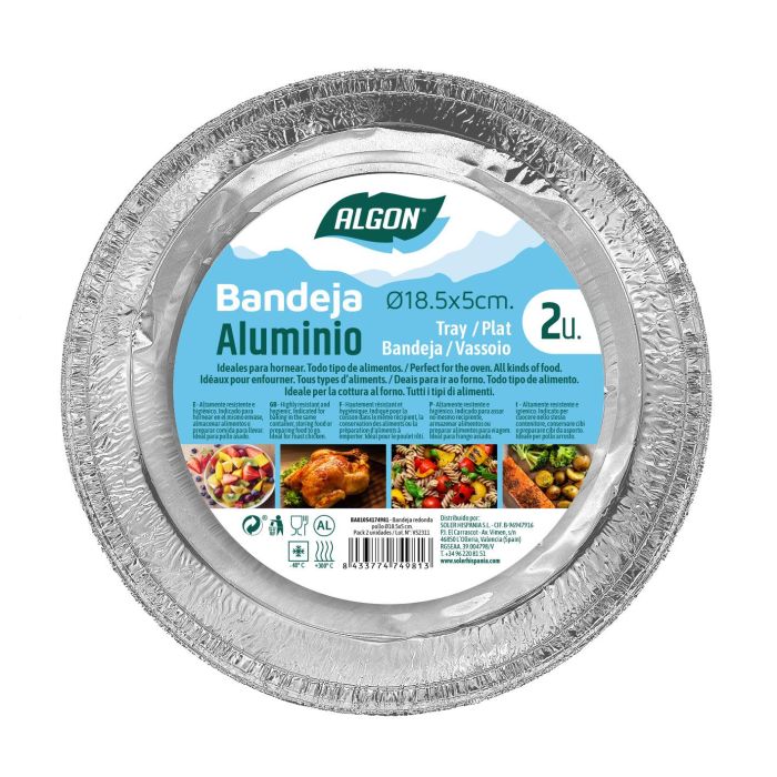 Set de 2 Bandejas Redondas para Pollo Algon 18.5x5 cm (24 Cajas) 1 Set de 2 Bandejas Redondas para Pollo Algon 18.5x5 cm (24 Cajas) 1