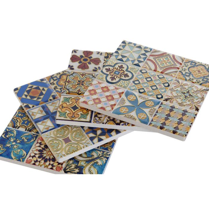 Posavasos Arabe DKD Home Decor Multicolor Dorado 10.8 x 0.7 x 10.8 cm Set de 4 2 Posavasos Arabe DKD Home Decor Multicolor Dorado 10.8 x 0.7 x 10.8 cm Set de 4 2