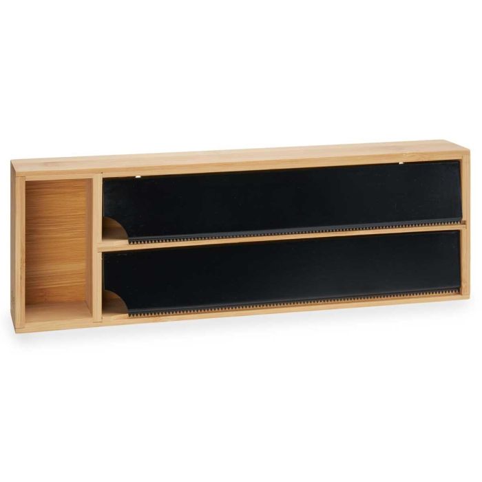 Dispensador Doble Film Bambú Kinvara 40x7x13 cm - Natural/Negro (8 Unidades) 1 Dispensador Doble Film Bambú Kinvara 40x7x13 cm - Natural/Negro (8 Unidades) 1