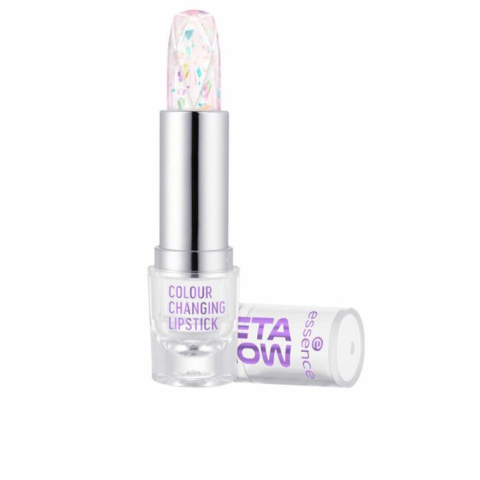 Essence META GLOW Colour Changing Barra de Labios - Se adapta al pH para un Tono Rosa Suave, con Partículas Holográficas, Vegana 3.4g
