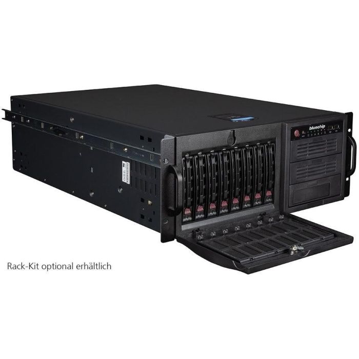 Server bluechip SERVERline T30336a Silent/Quiet-Server. Tower. E-241 32GB 2x480GB SSD. 2 x Gigabit Ethernet 4
