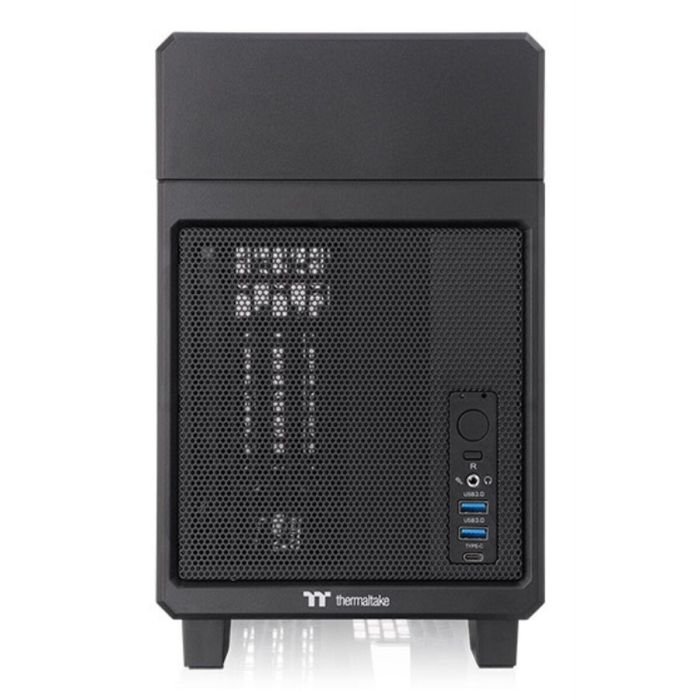 Thermaltake TR100 Caja Mini Tower PC Negra, Soporte SFX/SFX-L, Radiador hasta 280mm, Bahías 2.5" SSD/HDD