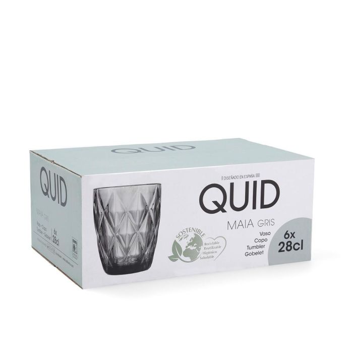 Quid Vaso Bajo Maia Vidrio 28 cL (6 Unidades) Azul Con Relieve 4 Quid Vaso Bajo Maia Vidrio 28 cL (6 Unidades) Azul Con Relieve 4