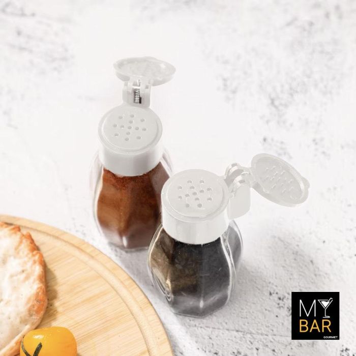 Set de 2 saleros de vidrio con tapa inatascable 37 ml - My Bar por Inde (24 Unidades) 4 Set de 2 saleros de vidrio con tapa inatascable 37 ml - My Bar por Inde (24 Unidades) 4
