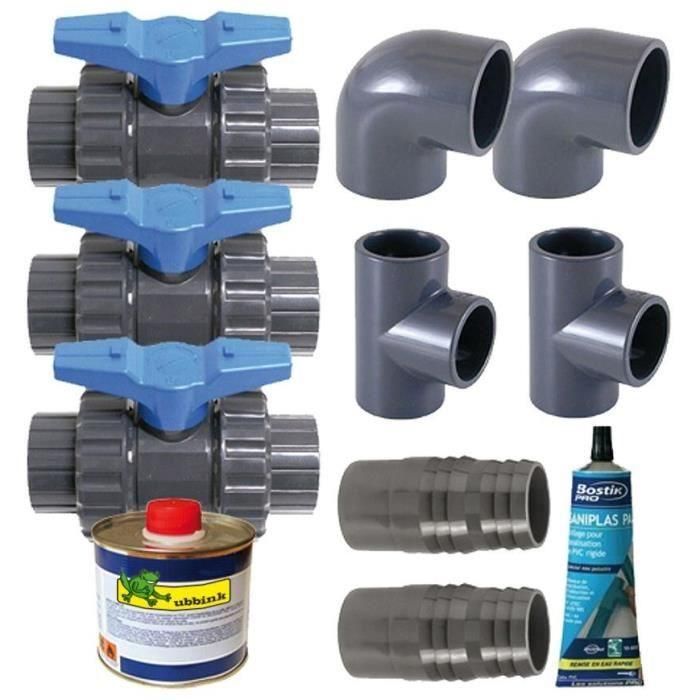 Ubbink Kit bi-pass para bomba de calor de piscina, con accesorios para pegar y tuberías 50/38 mm Ubbink Kit bi-pass para bomba de calor de piscina, con accesorios para pegar y tuberías 50/38 mm