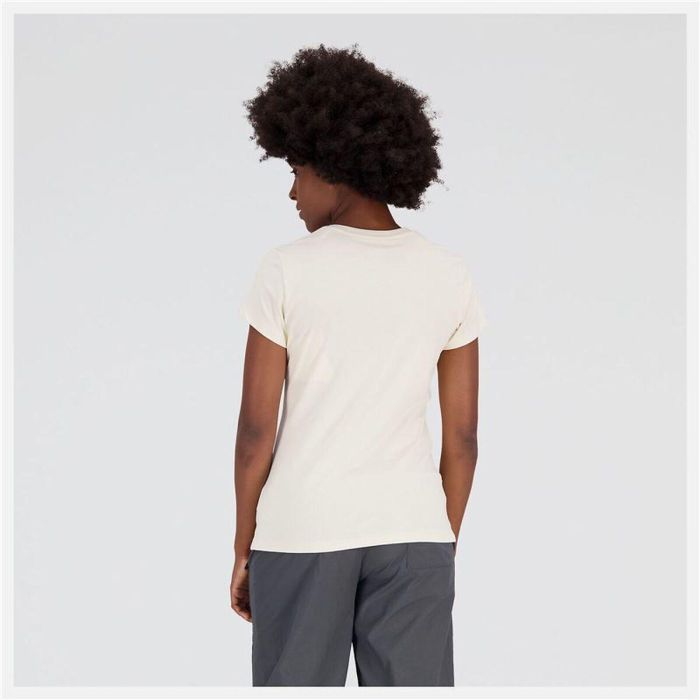 Camiseta de Manga Corta Mujer New Balance Essentials Beige