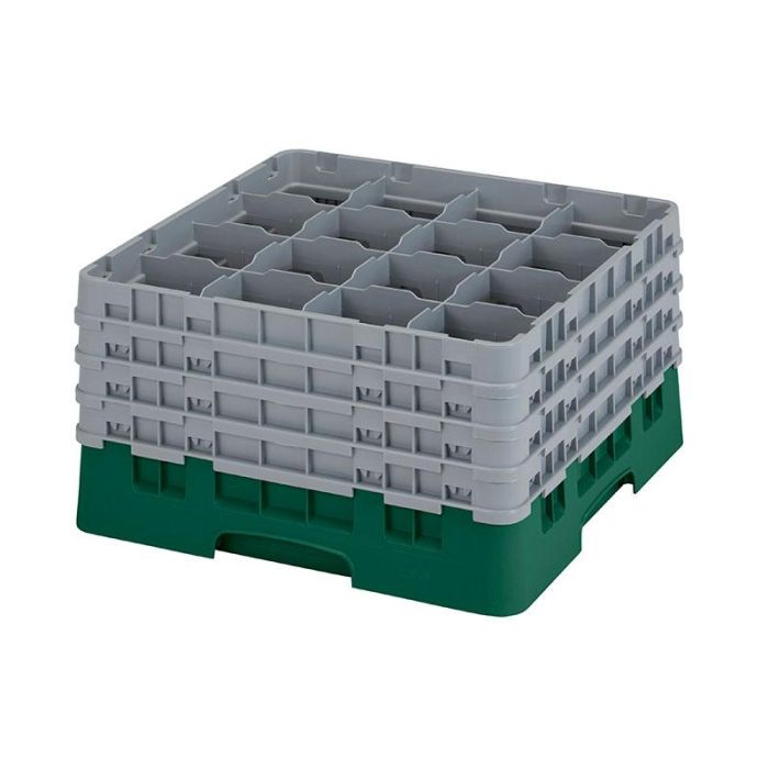 CAMBRO - 16S900-119 - Cesta de lavado 16 comp. 4 alturas - 10,9 cm Ø máx. - alt. máx. 24,1 cm - 50 x 50 x 26,7 cm - Verde sherwood