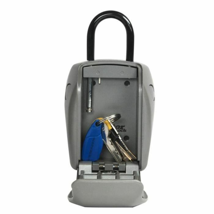Master Lock Caja de Llave Segura Talla L con Combinación 4 Dígitos, Seguridad Reforzada, Asa, Resistente a la Intemperie, Gris - Ideal para Airbnb 2 Master Lock Caja de Llave Segura Talla L con Combinación 4 Dígitos, Seguridad Reforzada, Asa, Resistente a la Intemperie, Gris - Ideal para Airbnb 2