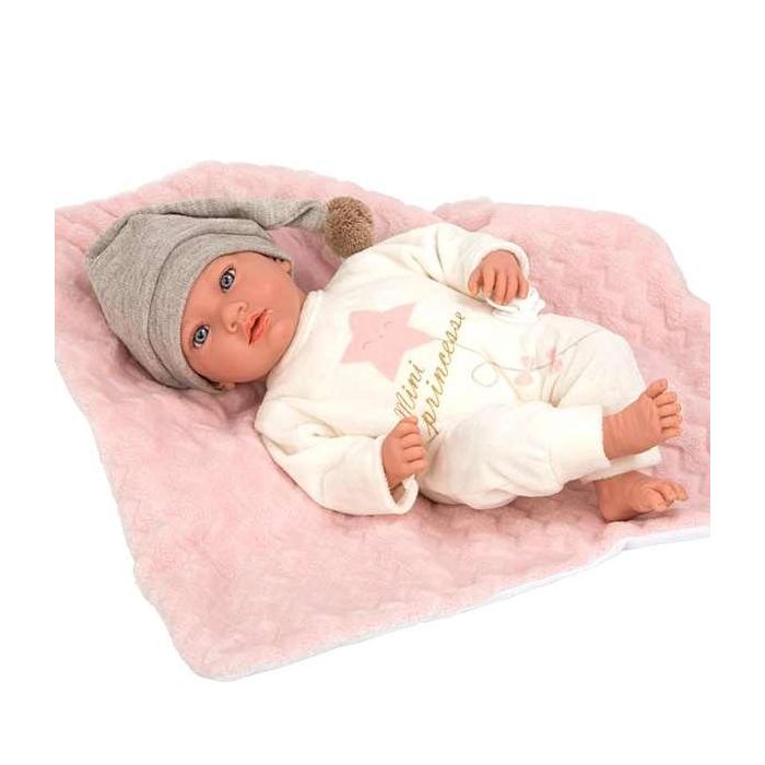 Muñeca elegance aria rosa con portabebe, incluye chupete (muñeco de peso)40 cm 9