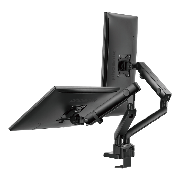 Phoenix technologies Mstand2 Brazo Articulado Doble Monitor Negro Mate VESA 75x75 100x100 Giratorio 360 Grados USB 4