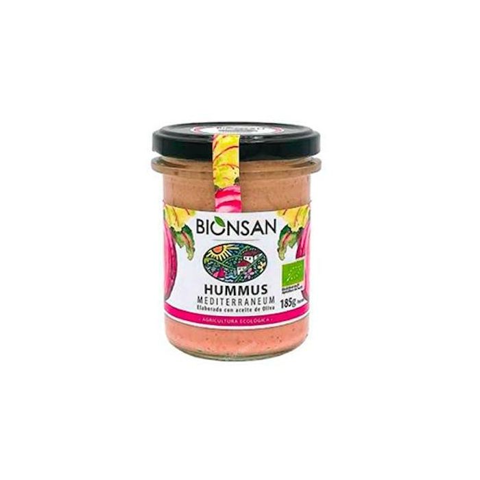 Mediterraneum Hummus de Remolacha y Tahín Integral 185g Eco Vegan, Producto Artesanal para Untar o Crudités
