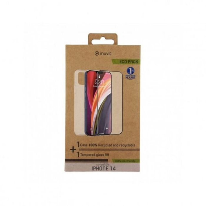 Muvit Funda Recycletek y Protector de Pantalla Eco Responsable para iPhone 14 2