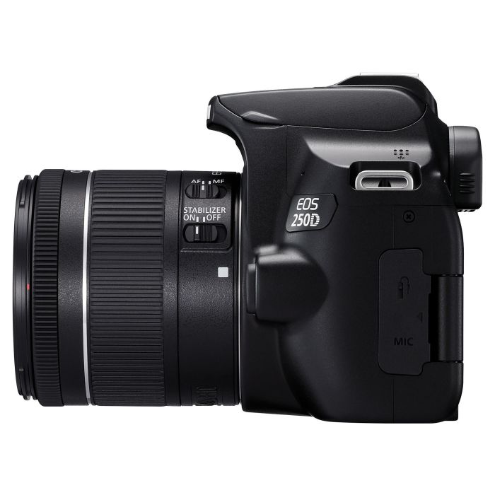 Canon EOS 250D Cámara réflex digital espejo 24.1 MP CMOS 4K Ultra HD Pantalla táctil Negro + Objetivo 18-55 IS STM 15