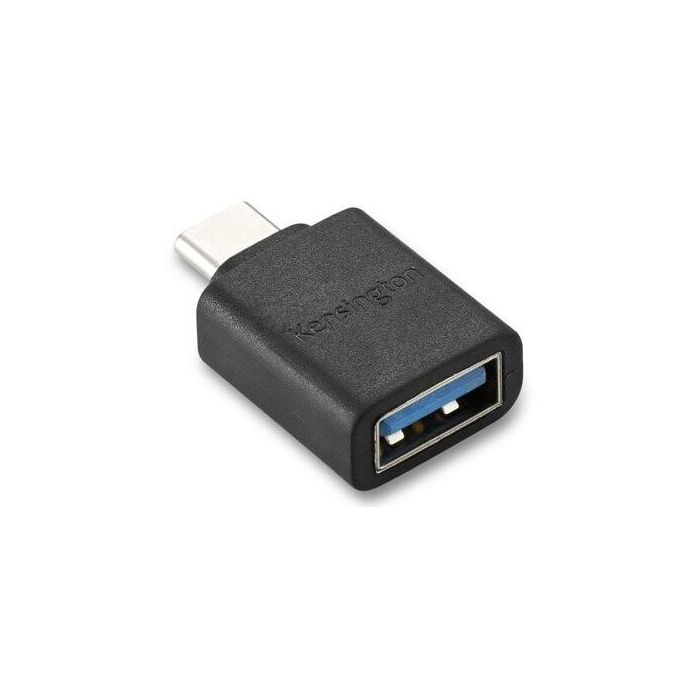 Kensington CA1010 Adaptador USB-C a USB-A M/F para Conectar Dispositivos Antiguos a Nuevos, Datos 5Gbps y Carga Rápida 3A 1