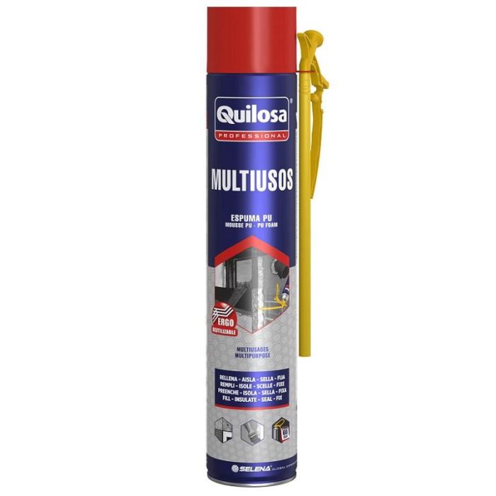 DUVER Espuma Poliuretano Spray Cánula 750Ml para Sellado, Relleno y Fijación en Construcción