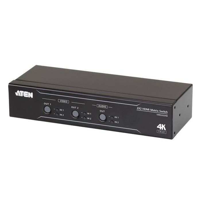 Aten 2 x 2 True 4K HDMI Matrix Switch with Audio De-Embedder Aten 2 x 2 True 4K HDMI Matrix Switch with Audio De-Embedder