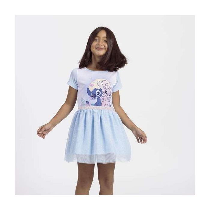 Vestido single jersey fantasia stitch 6 años 3 Vestido single jersey fantasia stitch 6 años 3