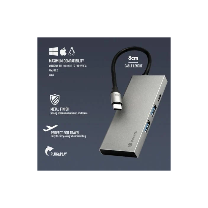 NGS WonderDock4 Pro Docking Station USB Tipo-C, 2x USB 3.0, 1x USB Tipo-C PD 100W, 1x HDMI 4K Gris 2 NGS WonderDock4 Pro Docking Station USB Tipo-C, 2x USB 3.0, 1x USB Tipo-C PD 100W, 1x HDMI 4K Gris 2