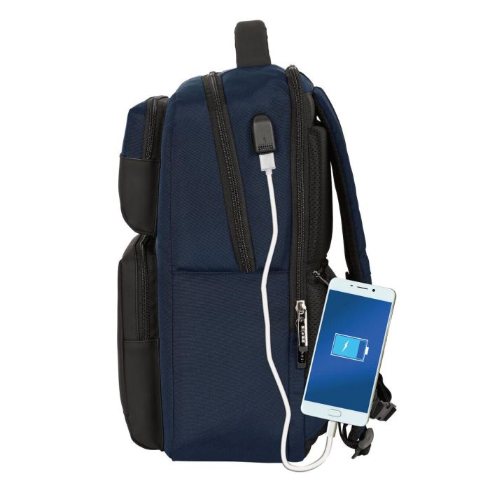 Safta Mochila Business portatil 15,6'' con USB, Azul Oscuro, 31x44x13cm 3