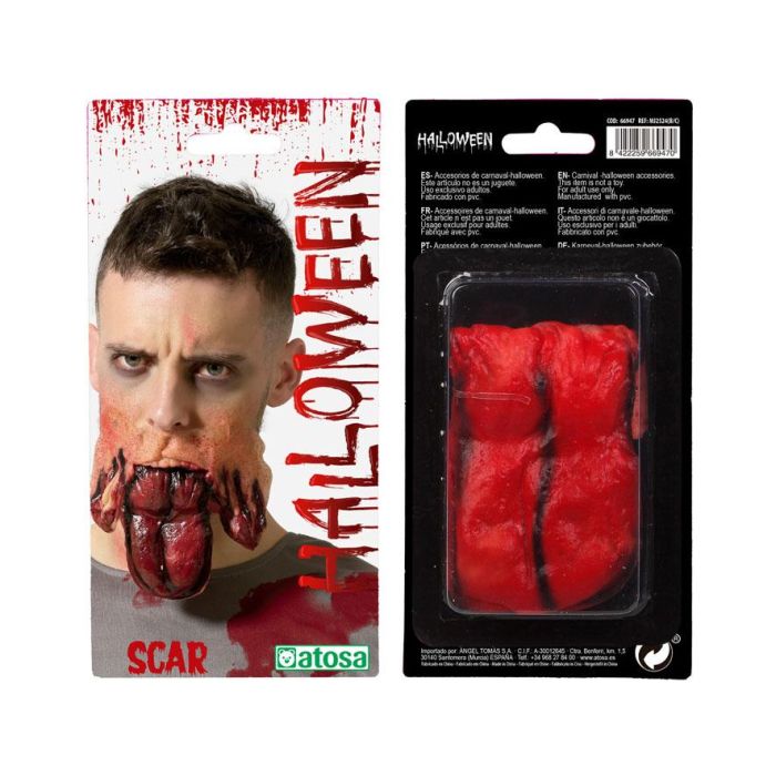 Accesorio Cicatriz Boca Deformada Tenebrosa Monstruo Halloween Adulto 1