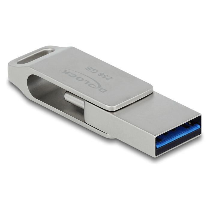 DeLOCK Lápiz de Memoria USB 256GB USB-C + USB-A USB 3.2 Gen 1 (5 Gbps), Carcasa de Metal Giratoria, 116 MB/s Lectura 2 DeLOCK Lápiz de Memoria USB 256GB USB-C + USB-A USB 3.2 Gen 1 (5 Gbps), Carcasa de Metal Giratoria, 116 MB/s Lectura 2