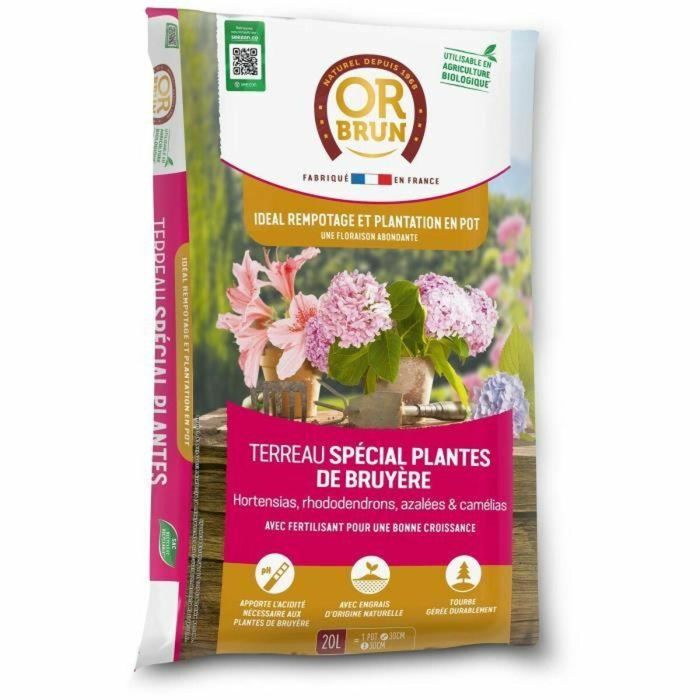Or Brun OBRTSPDB20N Tierra especial para plantas de brezo O Marrón 20 L Or Brun OBRTSPDB20N Tierra especial para plantas de brezo O Marrón 20 L