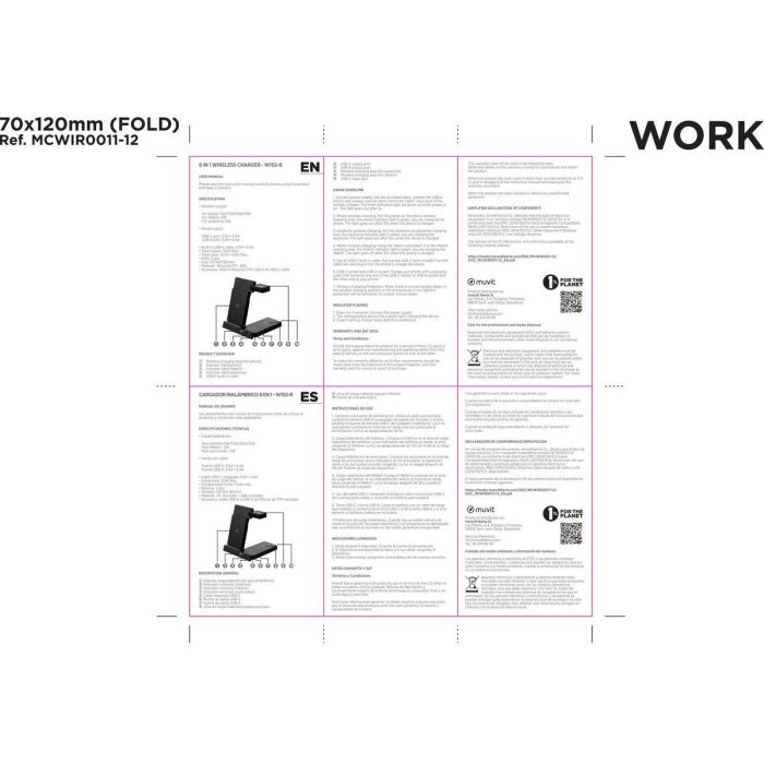 Cargador Inalámbrico Muvit MCWIR0012 Blanco 8