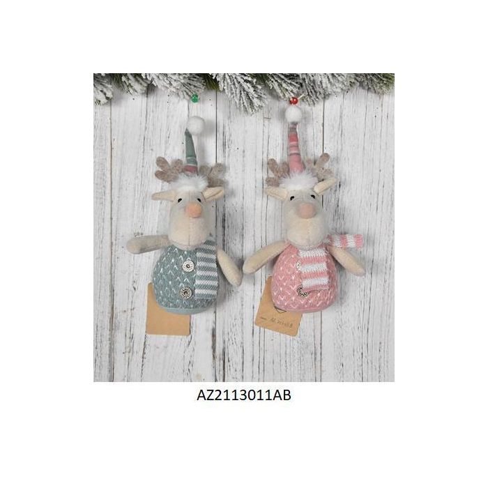 DKD Home Decor Decoración Colgante Navidad Fantasía Poliéster Verde Rosa Surtido Set de 12 Unidades 9x20x13 cm