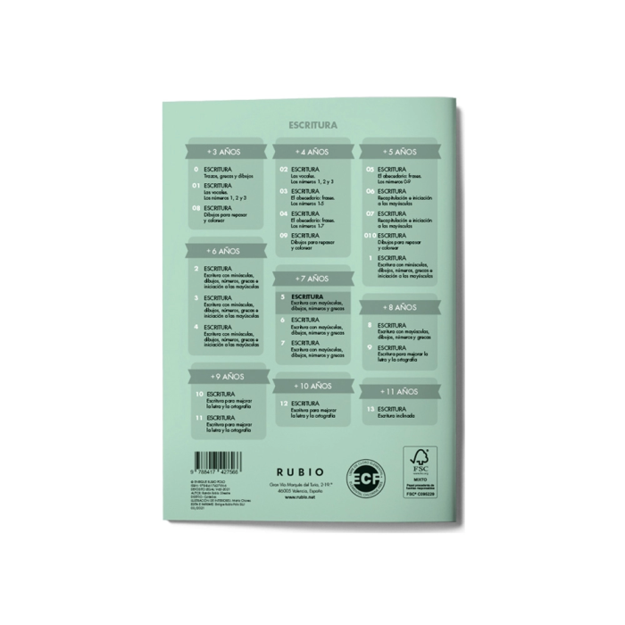 Rubio Cuaderno Caligrafía Nº 5 Certificado FSC 15x213x155 mm 2 Rubio Cuaderno Caligrafía Nº 5 Certificado FSC 15x213x155 mm 2