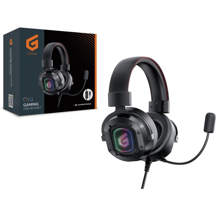 Conceptronic Athan02B Auriculares Gaming con Sonido Envolvente 7.1, Micrófono Integrado, RGB, USB, Compatibles con PC/PS4 2 Conceptronic Athan02B Auriculares Gaming con Sonido Envolvente 7.1, Micrófono Integrado, RGB, USB, Compatibles con PC/PS4 2