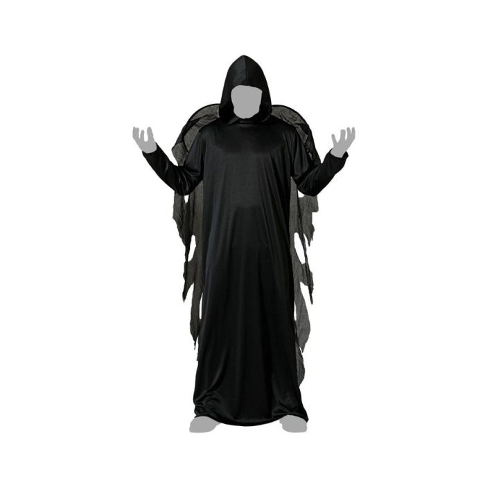 Disfraz Ángel Negro con Alas y Túnica de Poliéster para Hombre Adulto Talla XL - Ideal para Halloween, Gótico y Teatro 4