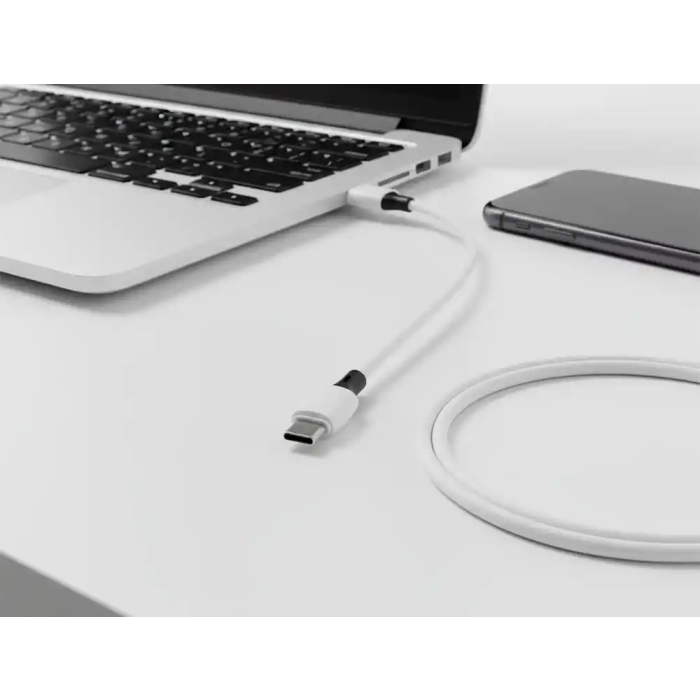 Q-connect Cable USB-C a USB-A PVC 1m Blanco 3