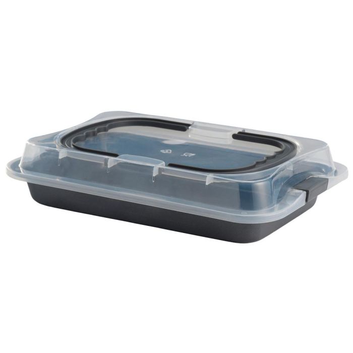 Day Molde Rectangular con Tapa Transparente 36x23 cm Acero Carbonico Antiadherente 2 Day Molde Rectangular con Tapa Transparente 36x23 cm Acero Carbonico Antiadherente 2