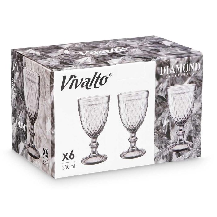Copa Diamante Gris 330 Ml Vivalto 8X16CM (24 Unidades) 2 Copa Diamante Gris 330 Ml Vivalto 8X16CM (24 Unidades) 2