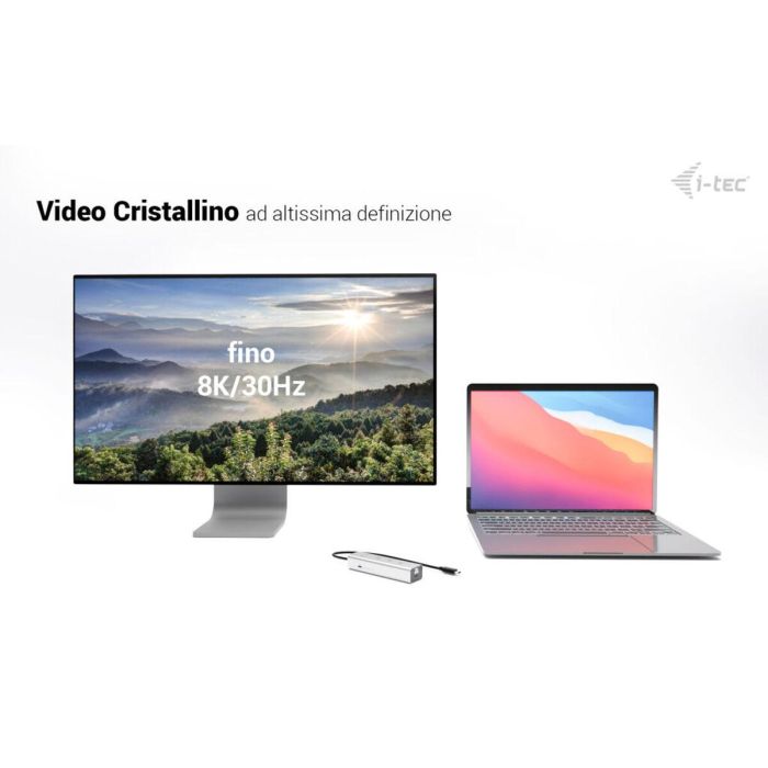 Hub USB i-Tec C31HUBMETAL8KPDPRO Plateado 10