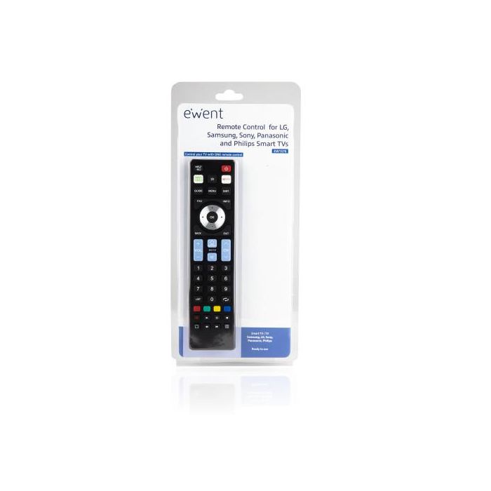 Ewent EW1576 Mando a Distancia Universal para Smart TV LG, Samsung, Sony, Panasonic, Philips con Funciones Smart y 3D 4