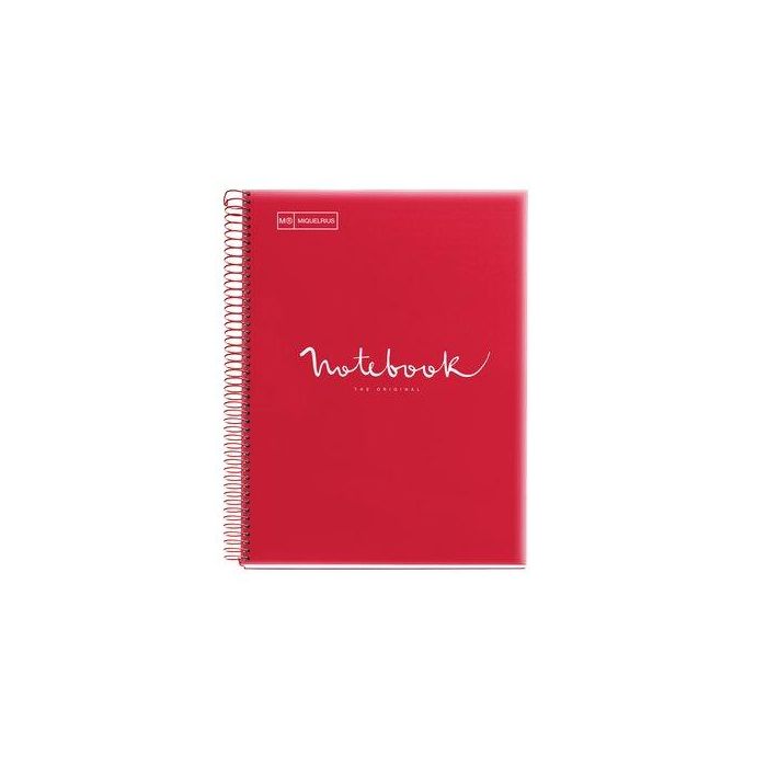 Bloc Miquelrius Emotions Notebook 1 Micro.Tapa Pp A4 80H 90G Cuadric.5X5 Rojo (Set de 5)