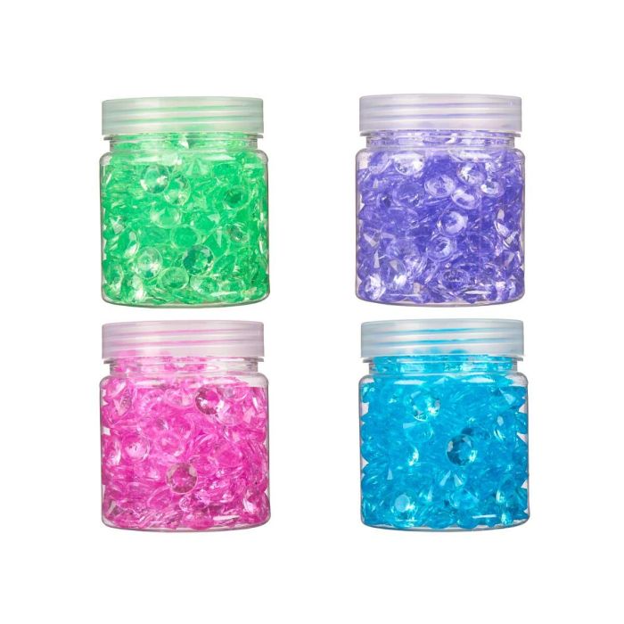 Bote Diamante 150g Med, Surtido Colores Azul, Morado, Rosa, Verde - Giftdecor 6.5x8x6.5cm (32 Unidades) 1