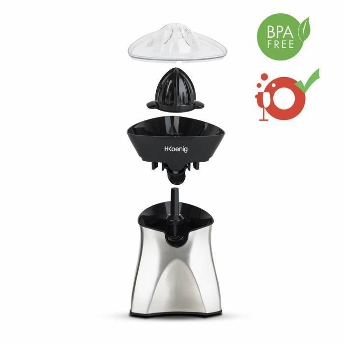 H.KoeNIG AGR60 Exprimidor eléctrico Acero Inoxidable 600 W Boquilla Antigoteo 2 Conos 2