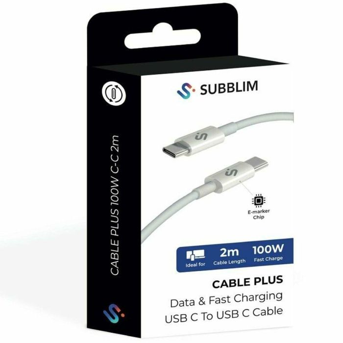 Cable HDMI Subblim SUBCAB-C10011 Blanco 2 m 1