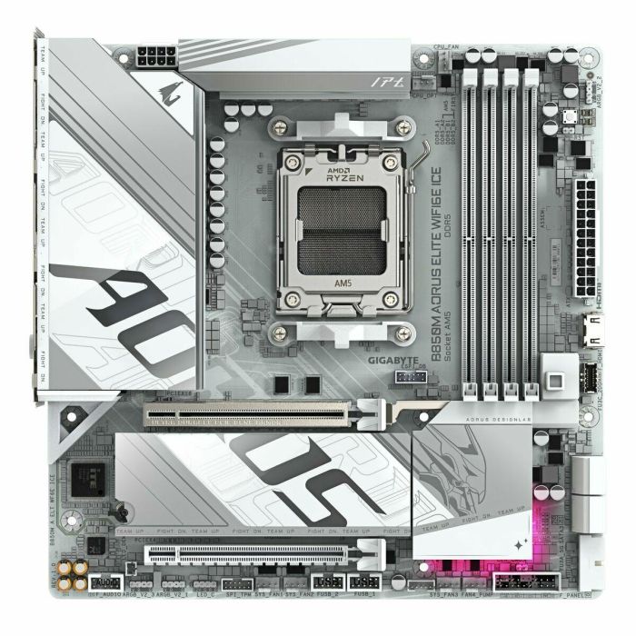Gigabyte B850M AORUS ELITE WIFI6E ICE Placa Base - AMD Ryzen 9000, DDR5 8200MHz, WiFi 7, USB 3.2 Gen 2, 9MB85MEI6-00-G10 14 Gigabyte B850M AORUS ELITE WIFI6E ICE Placa Base - AMD Ryzen 9000, DDR5 8200MHz, WiFi 7, USB 3.2 Gen 2, 9MB85MEI6-00-G10 14