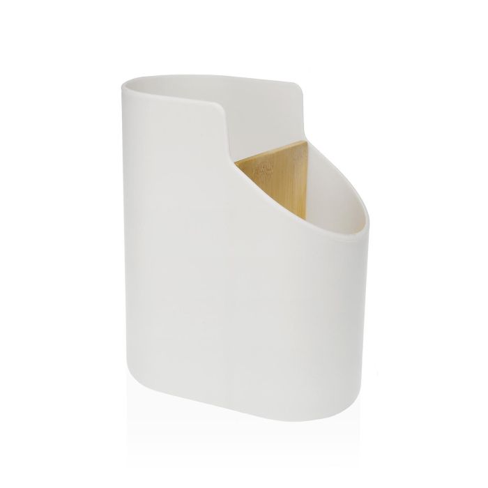 Bote para Utensilios de Cocina Versa Bambú ABS 8,5 x 17,6 x 15 cm Blanco Bote para Utensilios de Cocina Versa Bambú ABS 8,5 x 17,6 x 15 cm Blanco