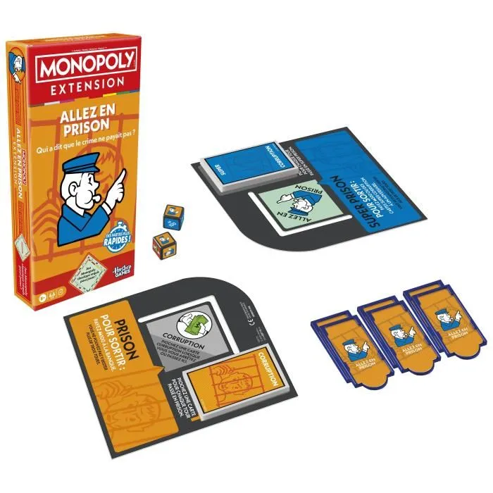 Monopoly HASG0719101 Expansión Go to Jail, Juego de Mesa para 2 a 6 Jugadores, Más Divertido y Rápido 1
