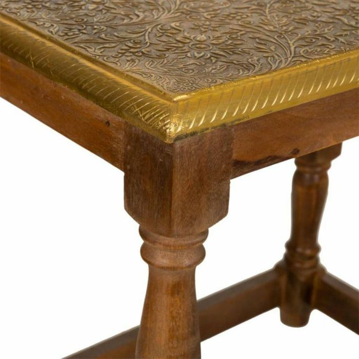 Mesa de Centro Alexandra House Living Marrón Dorado Madera de mango 33 x 45 x 48 cm 3