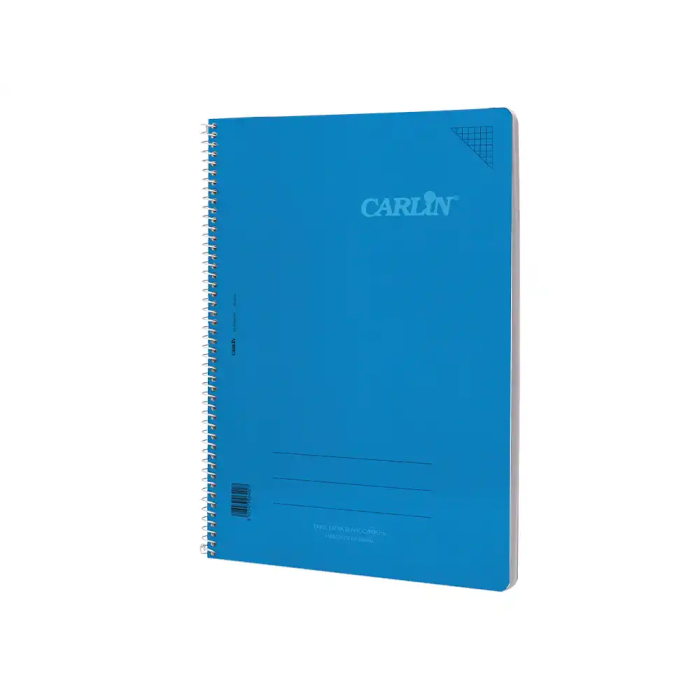 Carlin Cuaderno Espiral A4 Tapa Plástico 80 Hojas 90gr Cuadro 4mm con Margen Color Azul 2 Carlin Cuaderno Espiral A4 Tapa Plástico 80 Hojas 90gr Cuadro 4mm con Margen Color Azul 2